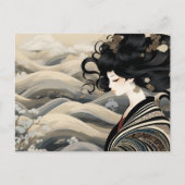 Kunstmode gestreiftes Muster Postkarte (Vorderseite)