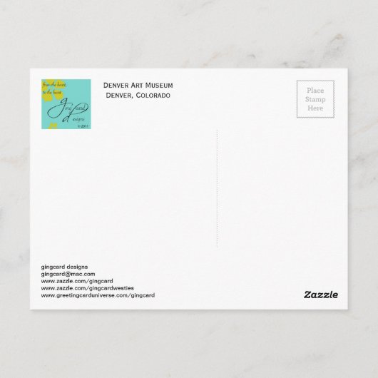 Kunstmuseum Denver, neu und alt Postkarte (Rückseite)