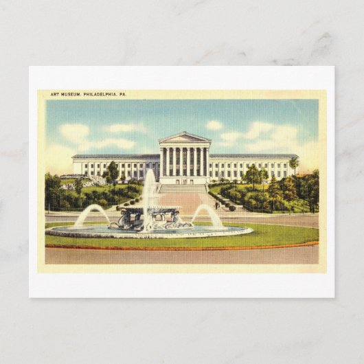 Kunstmuseum in Philadelphia, Pennsylvania, Vintag Postkarte (Vorderseite)