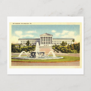 Kunstmuseum in Philadelphia, Pennsylvania, Vintage Postkarte