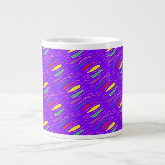 Kunstmuster auf brüchig lila Jumbo-Tasse (Vorderseite)
