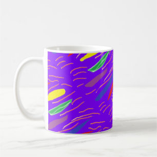 Kunstmuster auf brüchig lila kaffeetasse