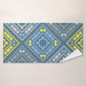 Kunstnahtloses Muster. Volksmotiv. Vintage Geometr Badehandtuch (Badehandtuch)