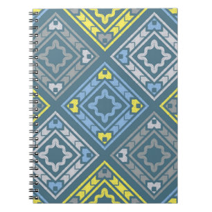 Kunstnahtloses Muster. Volksmotiv. Vintage Geometr Notizblock