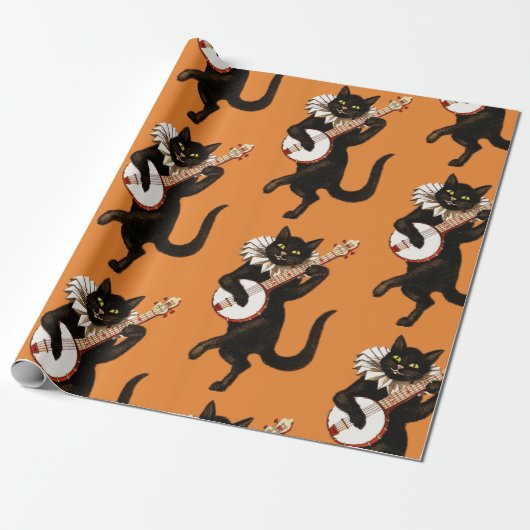 KUNSTNOUVEAU SCHWARZER CAT-LECH Packpapier (Ungerollt)