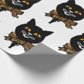 KUNSTNOUVEAU SCHWARZER CAT-Packpapier HALLOWEEN Geschenkpapier (Ecke)