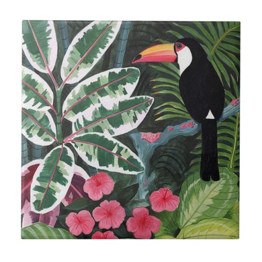 Kunstpalmenblätter Fliese (Vorderseite)