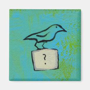 Kunstpflegeruniversum der VogelFragezeichen buntes Magnet