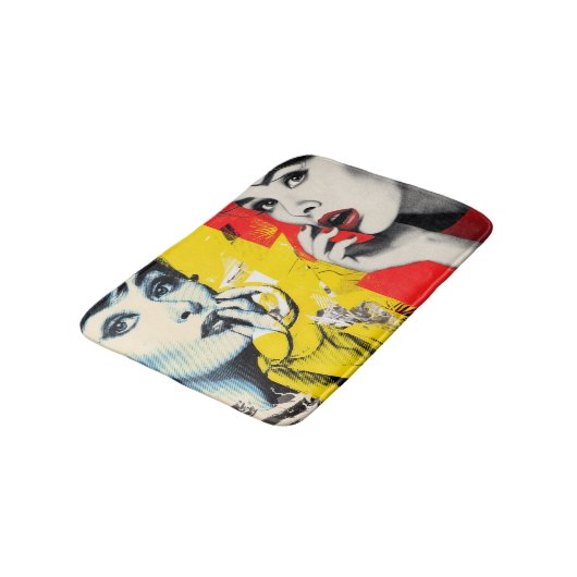 Kunstportrait mit zwei Pop Badematte (Schrägansicht)