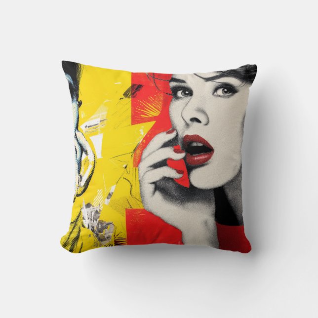 Kunstportrait mit zwei Pop Kissen (Vorderseite)