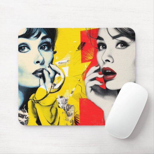 Kunstportrait mit zwei Pop Mousepad (Mit Mouse)