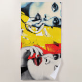 Kunstportrait mit zwei Pop Strandtuch (Vorderseite)