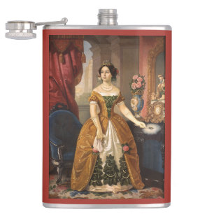 Kunstporträt individuell monogrammierte Flasche Flachmann
