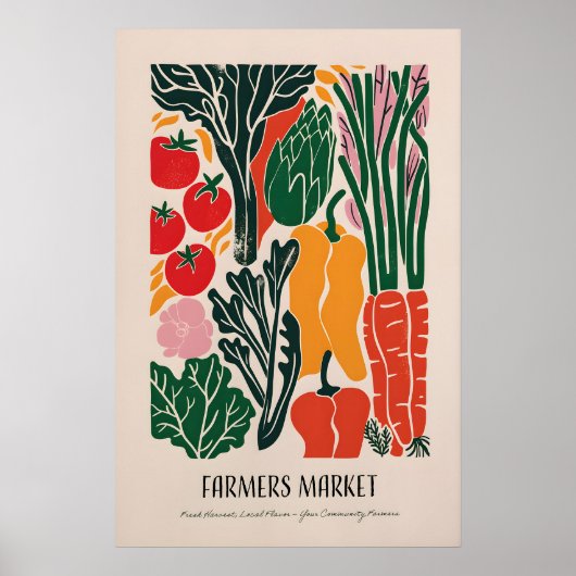 Kunstposter Bauernmarkt - Farbige Gemüse Poster (Vorne)