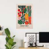 Kunstposter Bauernmarkt - Farbige Gemüse Poster (Heimbüro)