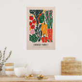 Kunstposter Bauernmarkt - Farbige Gemüse Poster (Küche)
