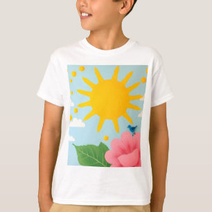 Kunstposter im Mittelalter-Stil: Stilisierte Sonne T-Shirt