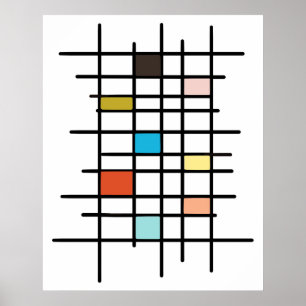 Kunstposter im Stil der Mitte des 20. Jahrhunderts Poster