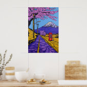 Kunstposter mit Kirschblüten am Fuji Modern Poster (Küche)
