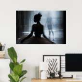 Kunstposter mit Silhouette eines Tänzers Poster (Heimbüro)
