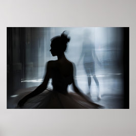 Kunstposter mit Silhouette eines Tänzers Poster