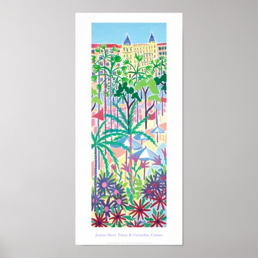 Kunstposter: Palmen & Umbrellas, Cannes Corniche Poster (Vorne)