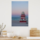 Kunstposter Strand-Rettungsturm Poster (Küche)