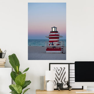 Kunstposter Strand-Rettungsturm Poster