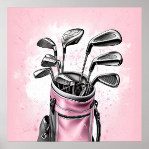 Kunstposter Vintage Golfschläger Poster