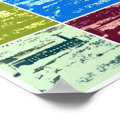 Kunstposter von Alcatraz und Golden Gate Bridge Po Poster (Ecke)