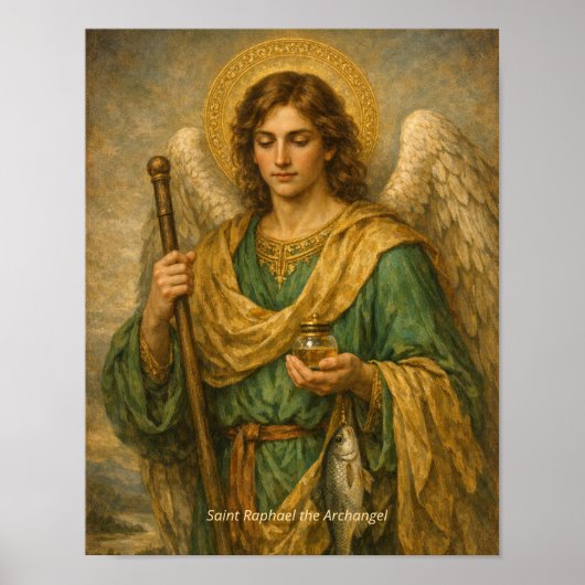 Kunstprint des Erzengels Raphael Poster (Vorne)