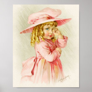 Kunstprint von Maud Humphrey Mädchen im Regen Poster