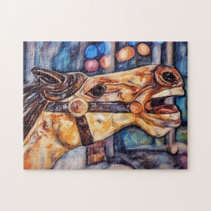 Kunstpuzzle Karussellpferdkopf Puzzle