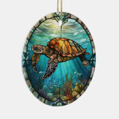 Kunstrasen aus Glas, Hartglasschildkröten Keramik Ornament (Rechts)