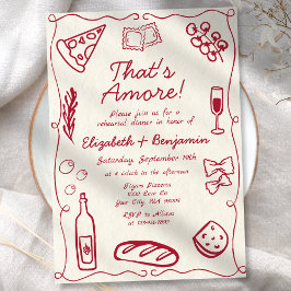 Kunstrasen Rotes Retro Italienisches Probe Abendes Einladung