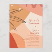 Kunstrasen Terracotta Abstrakt Hochzeit Einladung Postkarte (Vorderseite)