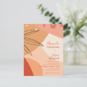 Kunstrasen Terracotta Abstrakt Hochzeit Einladung Postkarte (Stehend Vorderseite)