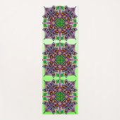 Kunstrasenfliege Mandala Lila Lime Green Yogamatte (Vorderseite)