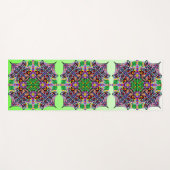 Kunstrasenfliege Mandala Lila Lime Green Yogamatte (Vorderseite (Horizontal))