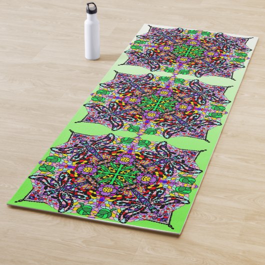 Kunstrasenfliege Mandala Lila Lime Green Yogamatte (Beispiel)