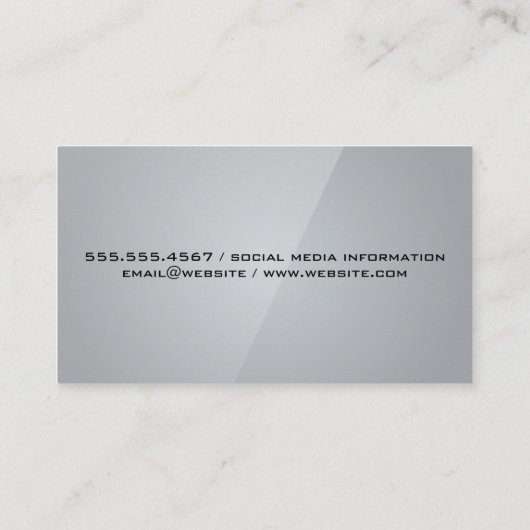 Kunstrasenglas | Sleek Gray Visitenkarte (Rückseite)