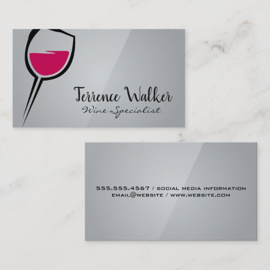 Kunstrasenglas | Sleek Gray Visitenkarte (Vorne/Hinten)