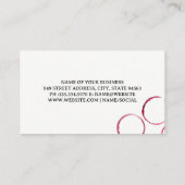 Kunstrasenglas | Trauben | Korks Visitenkarte (Rückseite)