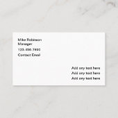 Kunstrasengras Moderne Visitenkarten Visitenkarte (Rückseite)