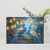 Kunstromantische Pfauenhochzeit Einladung (Stehend Vorderseite)