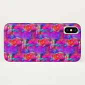 Kunstrosa, Blau, roter Beschaffenheitshintergrund Case-Mate iPhone Hülle (Rückseite (Horizontal))