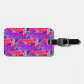 Kunstrosa, Blau, roter Beschaffenheitshintergrund Gepäckanhänger (Vorderseite horizontal)