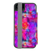 Kunstrosa, Blau, roter Beschaffenheitshintergrund Incipio iPhone Geldbeutel-Hülle (Folio Rückseite)