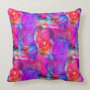 Kunstrosa, Blau, roter Beschaffenheitshintergrund Kissen