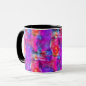 Kunstrosa, Blau, roter Beschaffenheitshintergrund Tasse (Vorderseite Links)